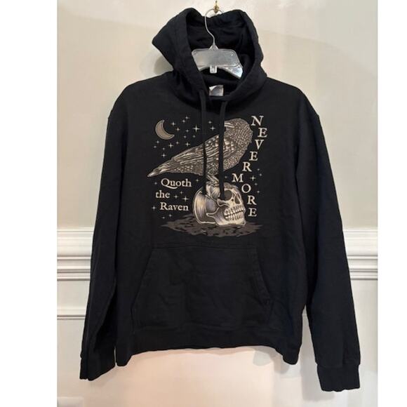 Port & Co Other - Edgar Allan Poe Nevermore The Raven Pullover Hoodie Gothic Witchie Sz Large